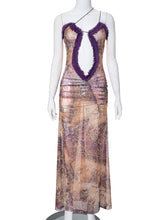 Sexy Hollow out Lace-up Print Dress