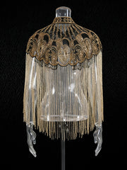 Fashion Sparkly Beaded Fringed Cape Coat