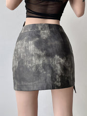 Fashion Zipper Patchwork Low Rise Skirts