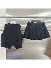 Elegant O Neck Floral Button-up Top Mini Skirt Sets