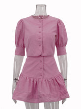 Crop Top And Ruffle High Waist Mini Skirt Set