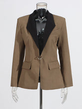 Fashion Contrast Color Structured Slim Blazer