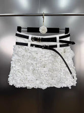 Elegant Rose Flower Embellished Mini Skirt