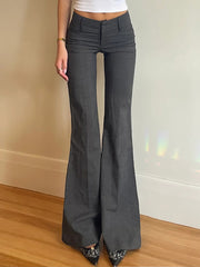 Fashion Low Waist Flare Pants Casual Trousers
