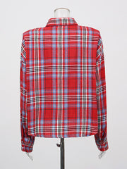 Casual Long-Sleeve Plaid Button-Up Shirt