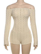 Sexy Off Shoulder Backless Knit Romper