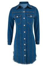 Fashion Single-breasted Denim Mini Dress