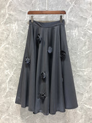 Fashion Floral Embellished Midi Skirt