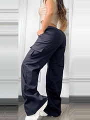 Casual Drawstring Cargo Straight Pants