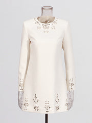 Elegant Rhinestone Embellished Slim Mini Dress