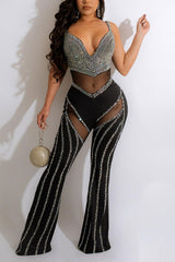 Sexy Deep V See Through Skinny Jumpsuit