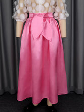 Fashion Chic Knot Front Satin A-Line Skirt
