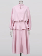 Elegant Solid Crop Top Ruffles Skirts Set