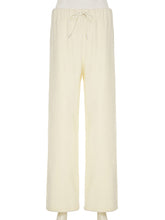 Low Rise Faux Shearling Wide Leg Pants