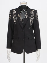 Luxury Rhinestone Chain Decor Blazer