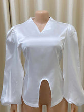 Elegant V Neck Puff Sleeve Shirt Top