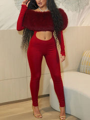 Sexy Off Shoulder Hollow Out Skinny Jumpsuits