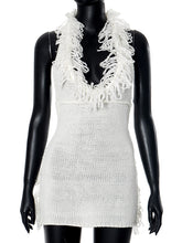 Sexy Halter Backless Fringe Knit Mini Dress