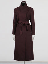 Retro High Collar Lace-up Office Trench Coat