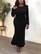 Solid Color Slim Fishtail Dress