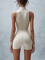 Sleeveless Zipper Sports Tight Romper