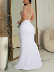 Sexy High Neck Slit Rhinestone Dress