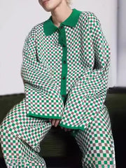 Fashion Loose Plaid Cardigans Sweater