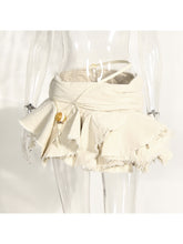 High Waist Irregular Ruffle Mini Skirt