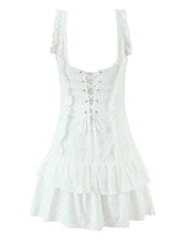 Sexy Sleeveless Drawstring Ruffle Mini Dress