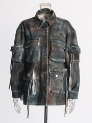 Fashion Camouflage-print Denim Jacket