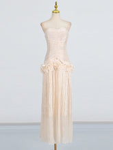 Fashion Strapless Ruffle Slim Maxi Dress