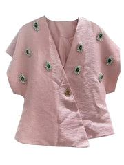 Rhinestone Embellishment V Neck Slim Vest Top