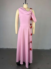 Off Shoulder Rose Details Draped A-Line Party Dress