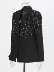 Casual Button Fringe Slim Blazer