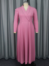 Solid Color Slim Pleated Dress