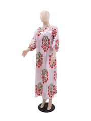 Casual Floral Print Loose Maxi Dress