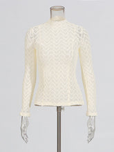 Fashion See Through Lace Slim T Shirt