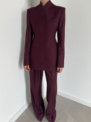 Fashion Simple Blazer High Waist Pants Suit