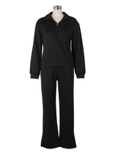 Casual Zip Long Sleeve Sweatshirt Two Piece Set