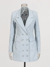 Boutique Rhinestone Double-breasted Blazer Dress