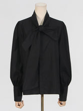 Fashion Big Bow Slim Long Sleeve Shirt