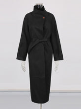 Boutique Stand Collar Lace-up Long Trench Coat