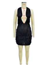 Sexy Wave Ruffles Backeless Mesh Halter Club Dress