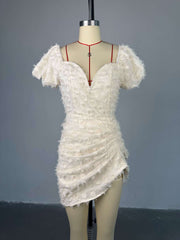 Sexy Textured Underwired Drape Bodycon Dress