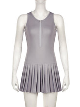 Casual Sleeveless Zipper Sports Dress