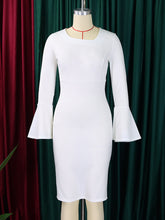 Elegant Flare Sleeve Slim Fit Pencil Dress