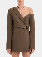 Elegant Asymmetric Blazer Mini Blazer Dress