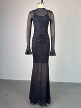 Sexy Snake Print Lace Patchwork O Neck Maxi Dress