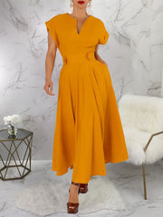 Fashion Sleeveless Tunic Hem Swing Maxi Dress