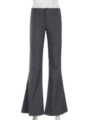 Fashion Low Waist Flare Pants Casual Trousers